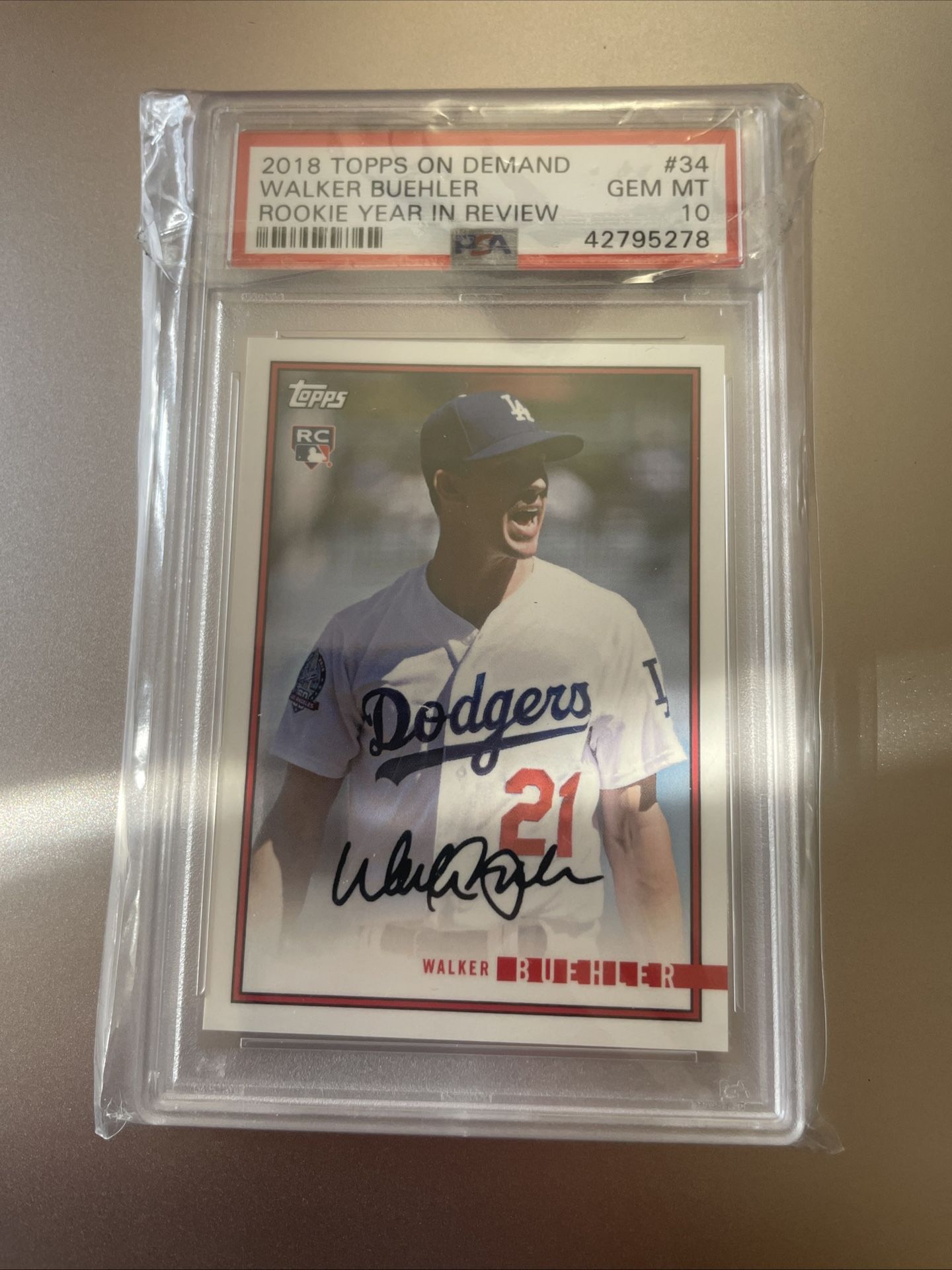 2018 Topps On Demand Walker Buehler PSA GEM MT 10 Rookie Baseball Card #34