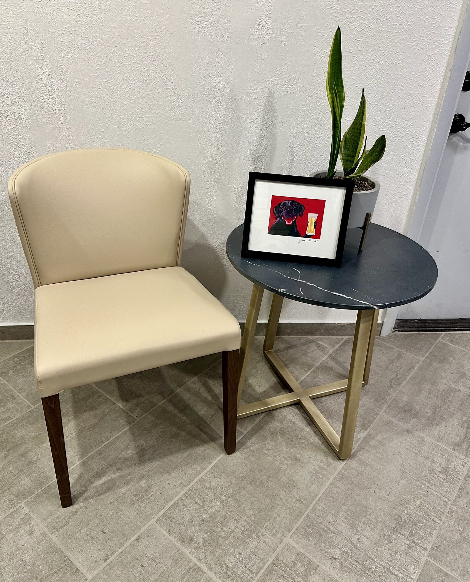 Black Marble Side Table