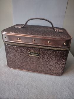 Victoria Secret Limited Edition Glitter Runway Train Case Makeup Box 
