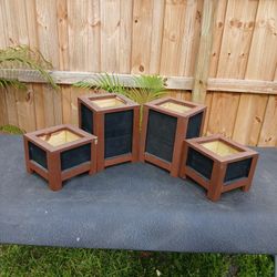 Tiny Cedar Wood Planter Box  Set 