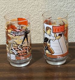 Vintage 1983 Burger King Star Wars Return of Jedi Glass - 5 3/4” Tall