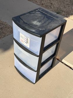 Sterilite Plastic Three Drawer Storage Cabinet  Size (LxWxH): 14.5” x 12.5” x 25.5”