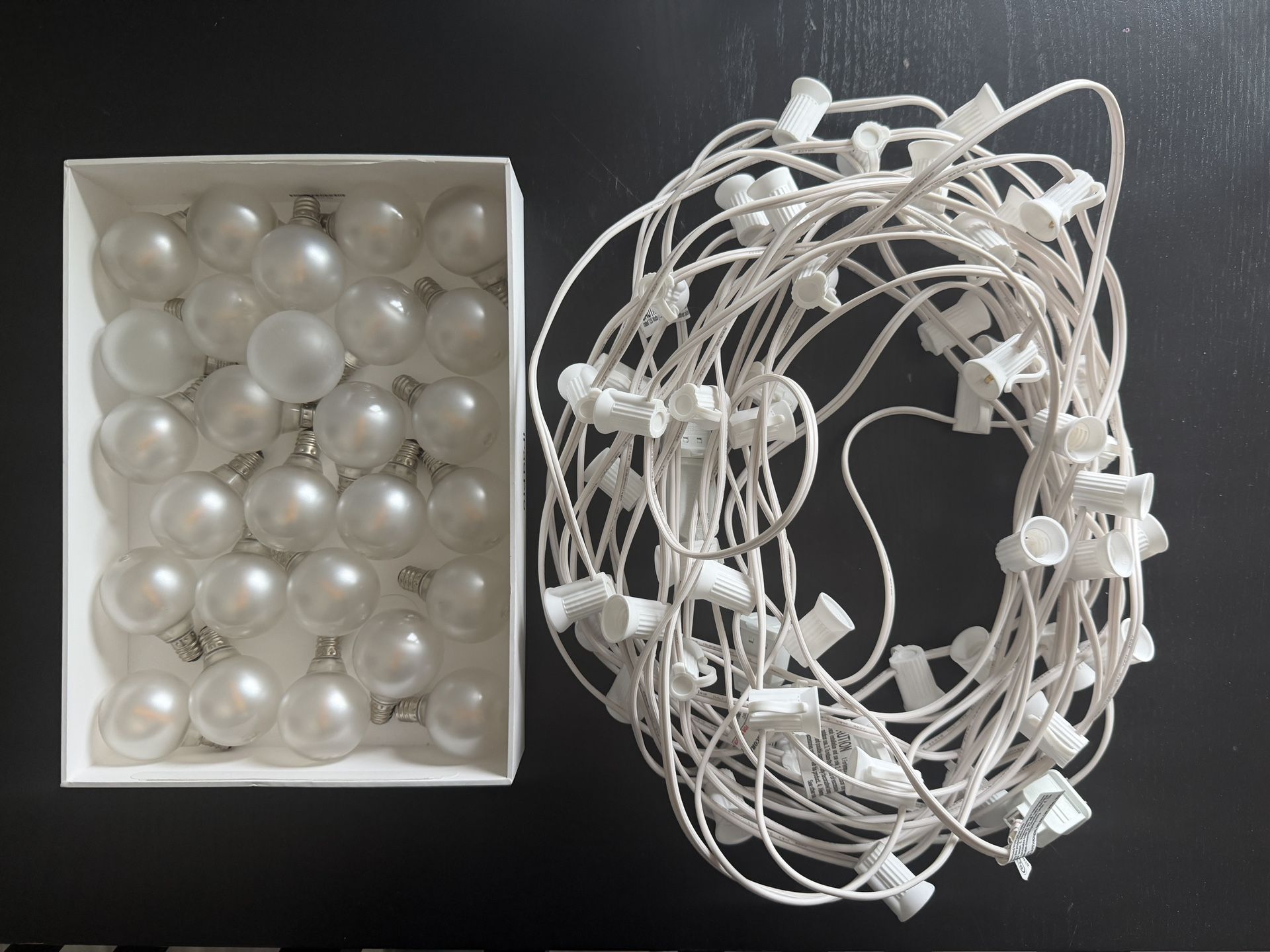 50 ft (total) frosted globe string lights with 25 LED bulb