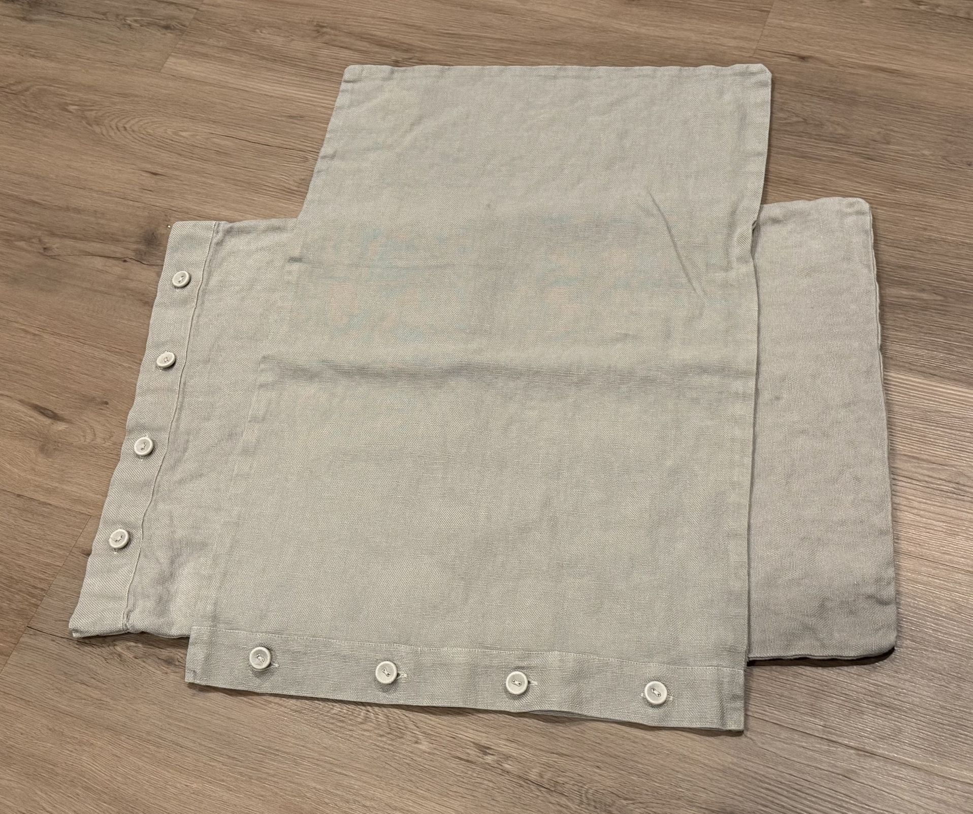 Set of 2 Restoration Hardware Linen Pillow Covers w/button closures, light taupe