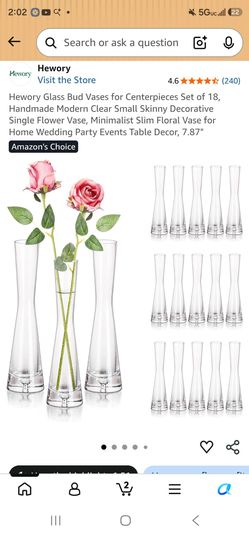 Hewory Glass Bud Vases for Centerpieces Set of 18
