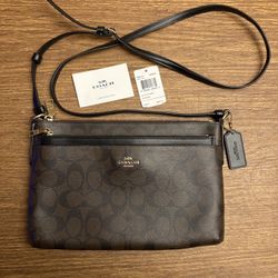 Coach Signature E/W Bag with Pop-up Bag (F58316)