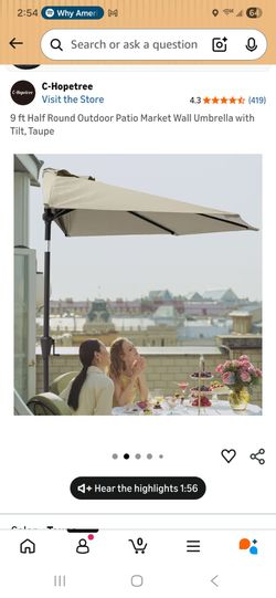 Half Patio Umbrella/ New