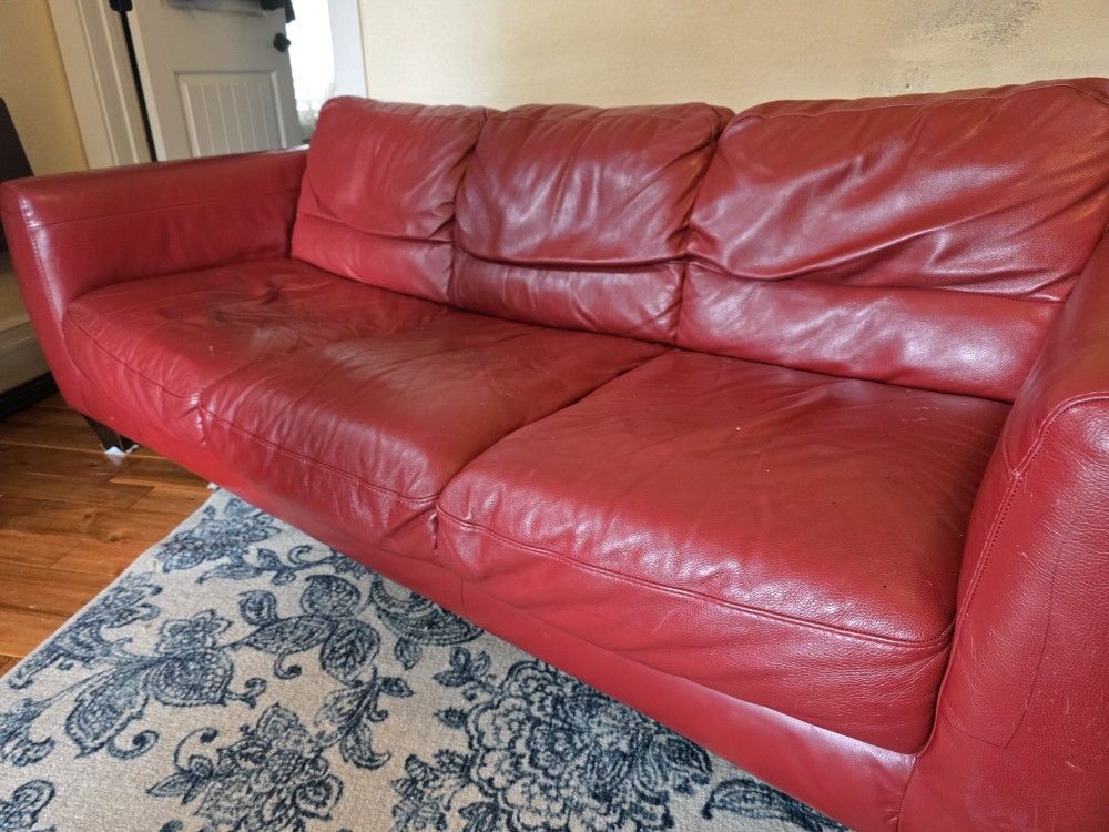 Red Leather Couch