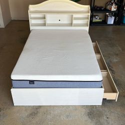 Full size bed with frame and headboard IKEA