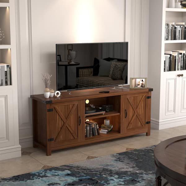 Brand New In Box, LACOO 58 in. TV Stand for TVs up to 65", Walnut，$120