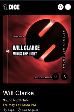 Will Clarke Sound NightClub Tix 5/1/26