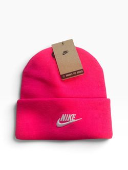 Nike Sportswear HF0186-645 Beanie Adult OS Pink Embroidered Logo Knit Hat