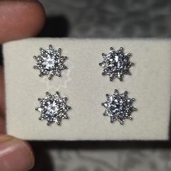 ❄️ Snowflake Moissanite Stud Earrings | 925 Sterling Silver