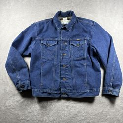 Vintage Wrangler Denim Jean Jacket Men’s L Blue 74145pw Western Cowboy Disney