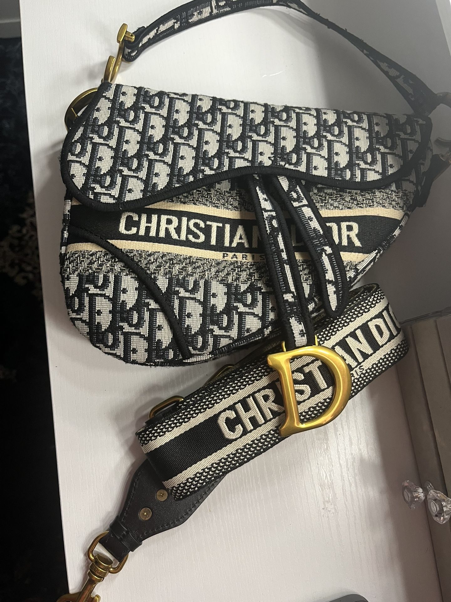 Christian Dior Saddle Bag With Strap 
