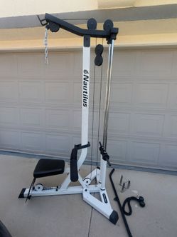 Nautilus Lat Pulldown / Seated Row Combo Gym Machine + Attachments