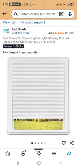 Original Light Filtering Pleated Paper Shade Natural, 36" x 72" 6-Pack