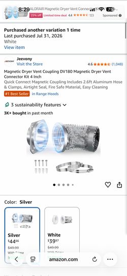Magnetic Dryer Vent Coupling