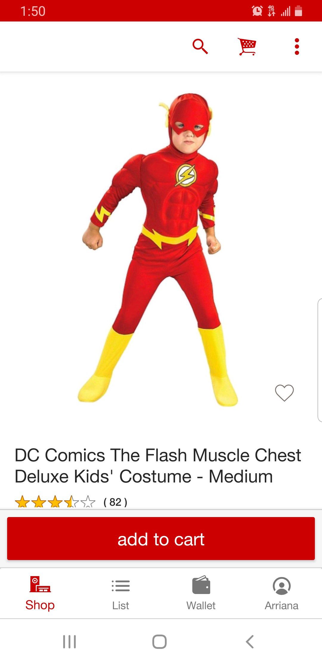 Boys muscle flash costume