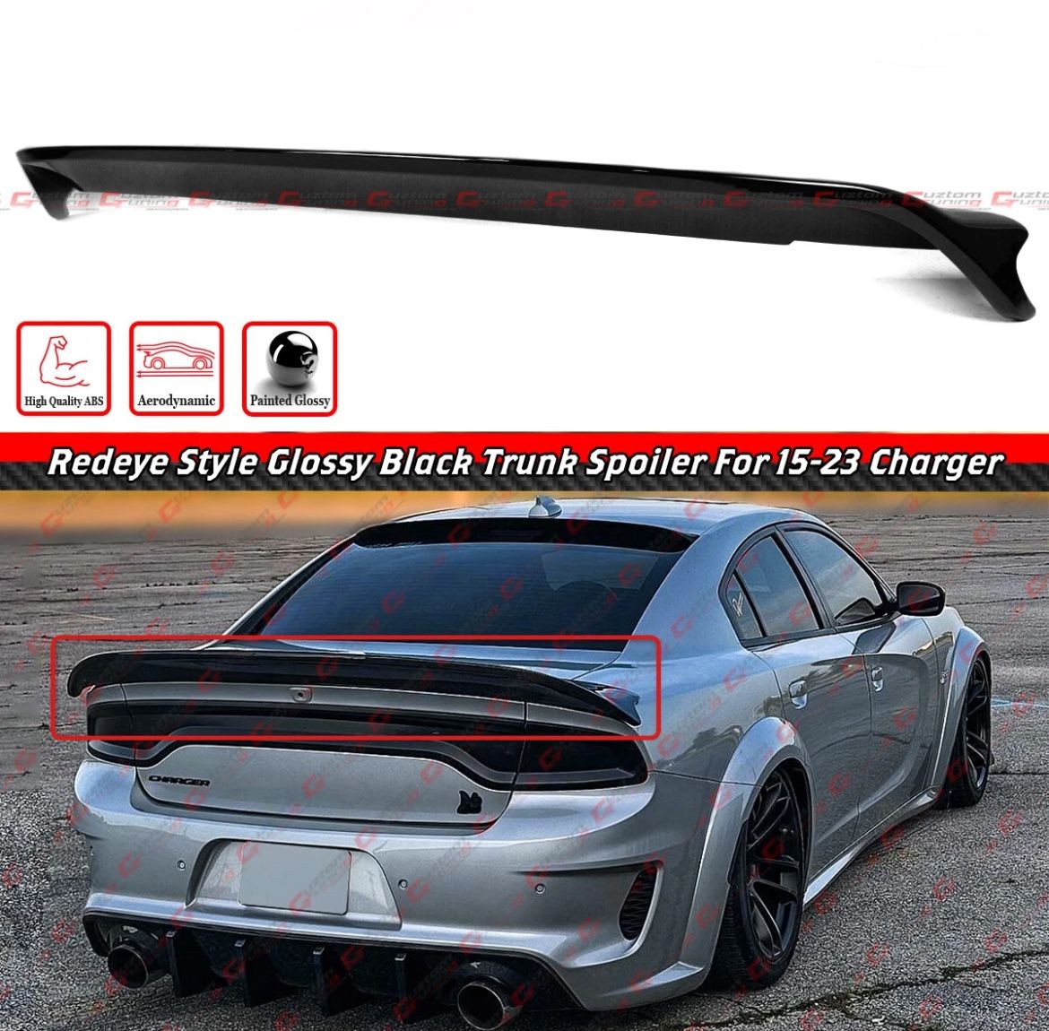 15-23 Dodge Challenger Trunk Spoiler Redeye Style Gloss Black 