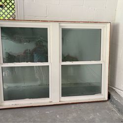 White Vinyl Double Window