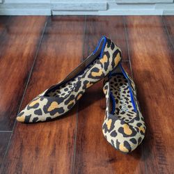 Rothy’s The Point Big Cat Leopard Flats Size 11 EU 41.5
