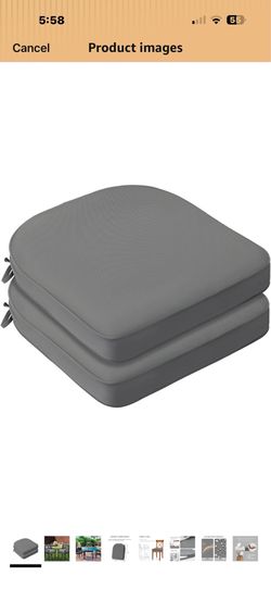 Outdoor Chair Cushions Set,Machine-Washable Cover with zipper and Non-Slip Ties,Water Resistant Chair Pad for Outdoor Furniture,2"Thick Dining Chair P