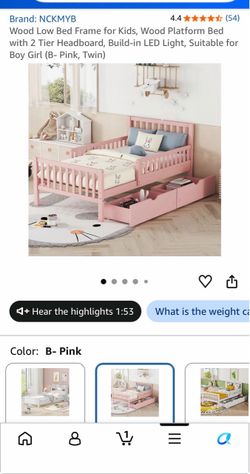 Wood Pink bed frame
