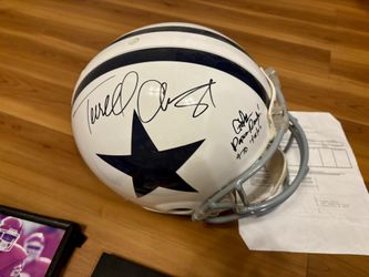 Terrell Owen’s Signed “ Get Your Popcorn Ready” Limited Helmet with CERTIFICATE OF AUTHENTICITY