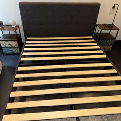 Queen Size Bed frame, Upholstered, Headboard 
