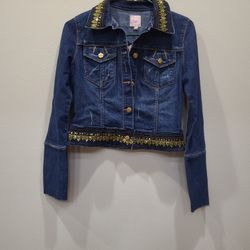 Candies Gold Embroidered Jean Jacket! 