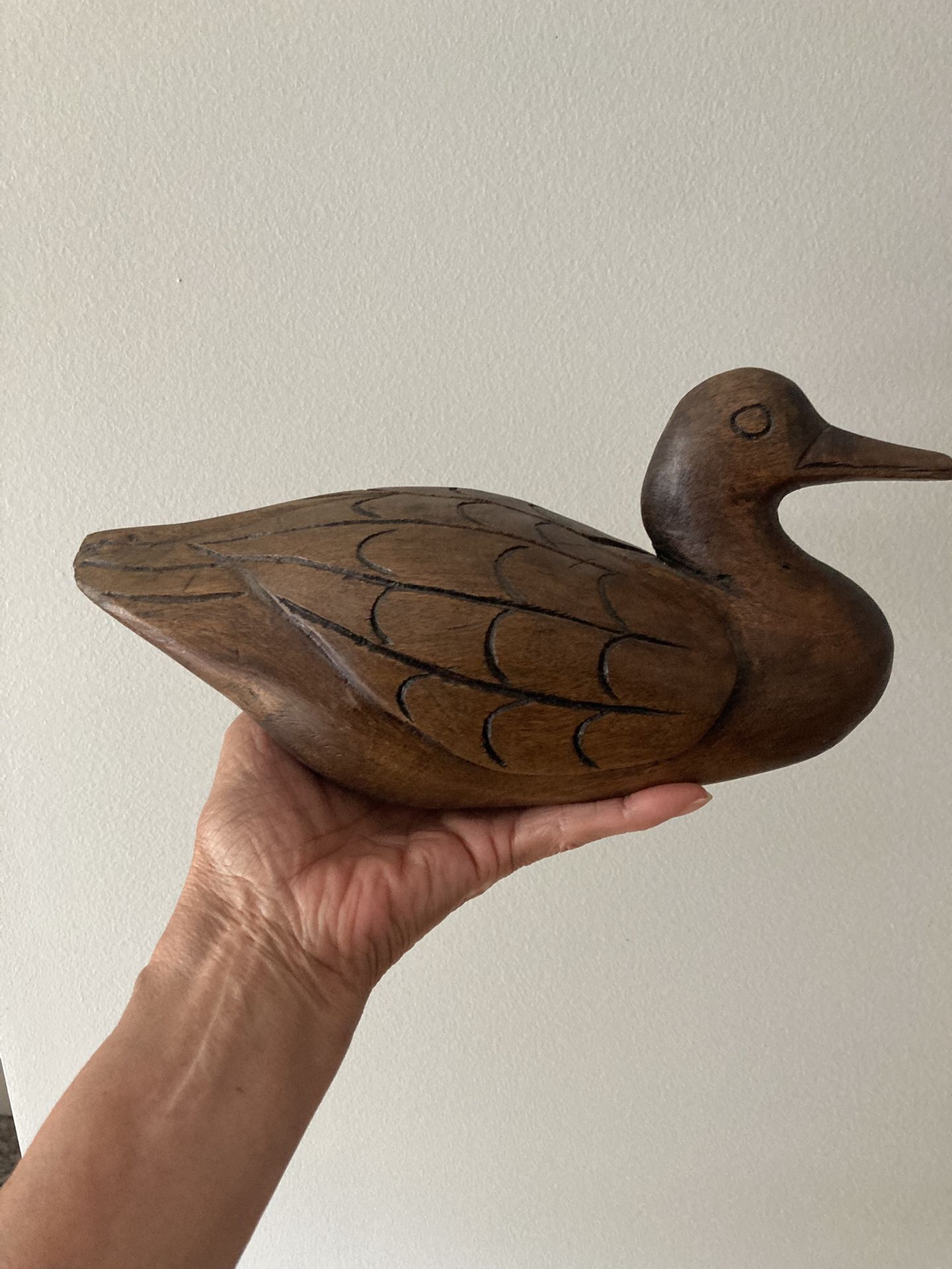 Vintage Carved Wood Mallard