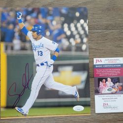 SALVADOR PEREZ Signed 8x10 Photo Kansas City Royals Autograph - JSA Authentic
