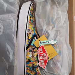 The Simpsons Vans Slip Ons Comfy Cush Mens Size 9 1/2 New In The Box 