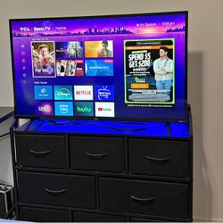TV Roku 40” & dresser tv stand
