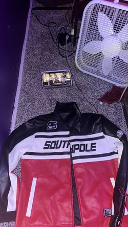 Southpole Men's Colorblock Full Zip Jacket w/ Pockets Size L Red/BlackSouthpole