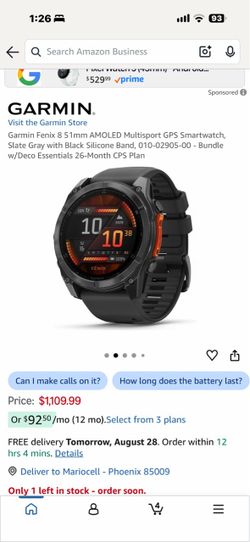 Garmin Fenix 8 51mm AMOLED GPS Smartwatch