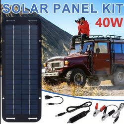 40W Solar Panel Kit Car Battery Charger — NEW