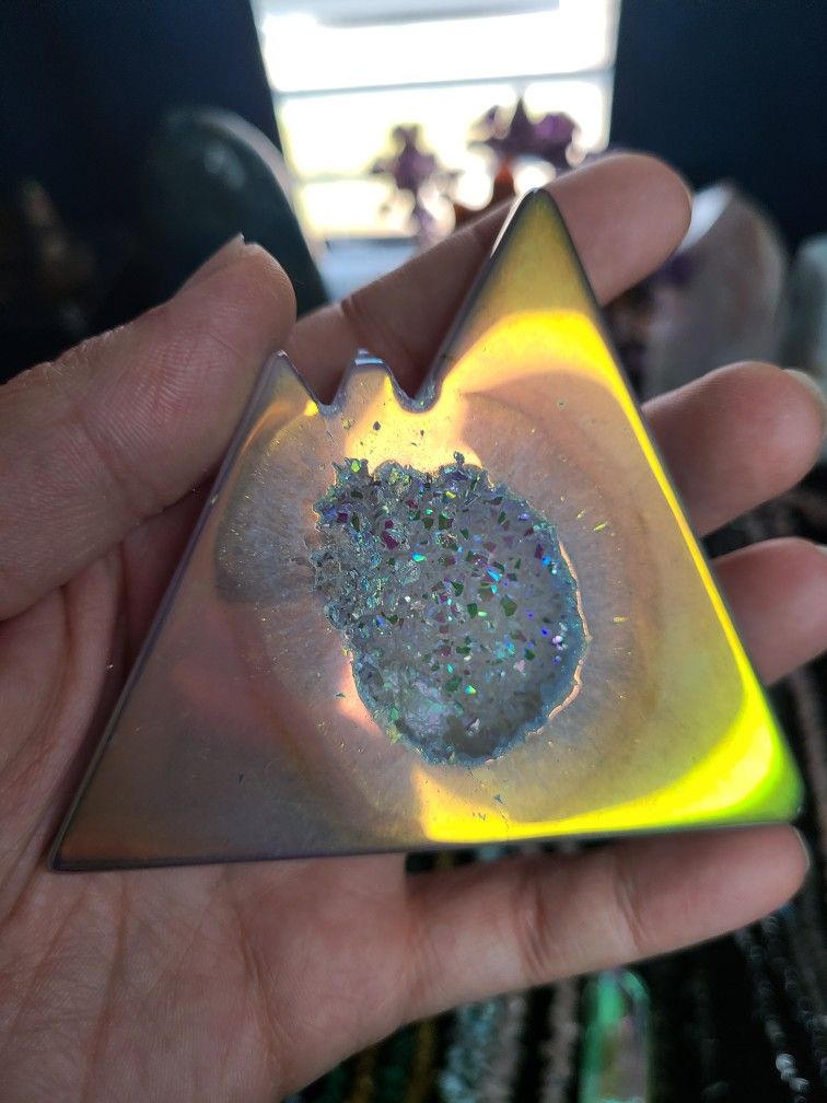 Angel Aura Agate Mountain Carving