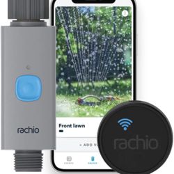 Rachio Smart Hose Timer (1 Valve + 1 WiFi Hub) – App-Controlled Outdoor Faucet Timer, Quick Install & Scheduling, Expandable System
