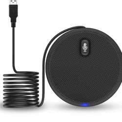 USB Conference Microphone,XIIVIO 360° Omnidirectional Condenser PC Microphones with Mute Plug & Play Compatible with Mac OS X Windows for Video Confer