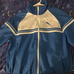 Vintage puma blue full zip track jacket