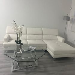 White Sectional leather Sofa