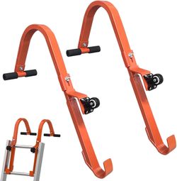 Ladder Roof Hook with Wheel Rubber Grip T-Bar Stabilizer