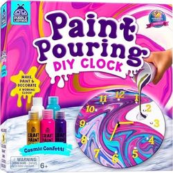 Purple Ladybug Acrylic Paint Pouring DIY Clock Kit, Kids Paint - Cosmic Confetti
