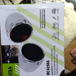 Boss Bluetooth  High Performance Motorcycle Speakers (Chrome)