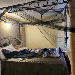 King Canopy Bed Frame  & Small Dresser