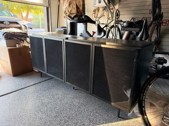 CB2 71" Black Wire Mesh Credenza