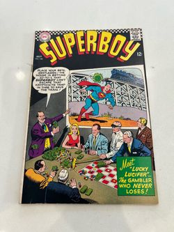 SUPERBOY #140, DC SILVER AGE, LUCKY LUCIFER GAMBLING COVER, VG, Writing on CVR