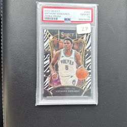 2023-24 Panini Select - Mezzanine Level Anthony Edwards #364 Zebra Prizm